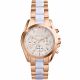 RELOJ MICHAEL KORS  CORREA ORO ROSA BLANCA DE ACERO INOXIDABLE, CAJA DE ACERO INOXIDABLE, DAMA