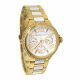 RELOJ MICHAEL KORS  CORREA DORADA BLANCA DE ACERO INOXIDABLE, CAJA DE ACERO INOXIDABLE, DAMA