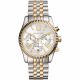 RELOJ MICHAEL KORS  CORREA PLATEADA DORADA DE ACERO INOXIDABLE, CAJA DE ACERO INOXIDABLE, DAMA