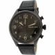 RELOJ MK CON CORREA NEGRA DE CUERO, CAJA DE ACERO INOXIDABLE, CABALLERO