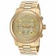 RELOJ MICHAEL KORS CON CORREA DORADA DE ACERO INOXIDABLE, CAJA DE ACERO INOXIDABLE, CABALLERO