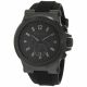 RELOJ MK CON CORREA NEGRA DE SILI, CAJA DE ACERO INOXIDABLE, CABALLERO