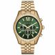 RELOJ MK CON CORREA DORADA DE ACERO INOXIDABLE, CAJA DE ACERO INOXIDABLE, CABALLERO