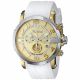 RELOJ MULCO ILUSION  ROLL CON CORREA BLANCA DE SILI, CAJA DE ACERO INOXIDABLE, DAMA