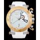 RELOJ MULCO LAFLEUR CON CORREA BLANCA DE SILI, CAJA DE ACERO INOXIDABLE DAMA