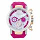 RELOJ MULCO LAFLEUR AVE DEL PARAISO CON CORREA PETUNIA DE SILI, CAJA DE ACERO INOXIDABLE, DAMA