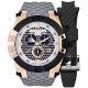 RELOJ MULCO PRIX SNAP CON CORREA GRIS Y NEGRA DE SILI, CAJA DE ACERO INOXIDABLE, CABALLERO