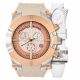 RELOJ MULCO KRIPTON SNAP CON CORREA BEIGE Y BLANCO DE SILI, CAJA DE ACERO INOXIDABLE, DAMA