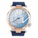 RELOJ MULCO ENCHANTED SPIDER CON CORREA AZUL DE CUERO, CAJA DE ACERO INOXIDABLE, UNISEX