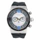 RELOJ MULCO TWO CON CORREA NEGRA DE SILI, CAJA DE ACERO INOXIDABLE, CABALLERO