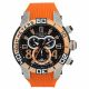 RELOJ MULCO FONDO CON CORREA NARANJA DE SILI, CAJA DE ACERO INOXIDABLE, CABALLERO