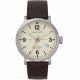 SS PARCHMENT DIAL D.BROWN LEATHER STRAP