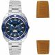 SS CASE BRACELET NAVY DIAL   L. TAN CALF LEATHER STRAP