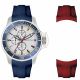 SS CASE SILVER DIAL NAVY SILICON STRAP  RED SILICON STRAP
