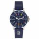 ss color case, blu top ring, blue dial with flags, blu silicon band