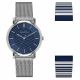 SS CASE NAVY DIAL SS MESH BAND  BLUE WHITE STRIPED LEATHER STRAP