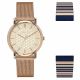 IPRG CASE  DIAL AND MESH BAND  BLUE BEIGE STRIPED LEATHER STRAP