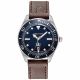 SS CASE NAVY DIAL D. BROWN LEATHER STRAP