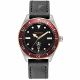 SS CASE RED TOP RING BLACK DIAL BLACK LEATHER STRAP