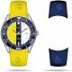 SS CASE, 3H , YELLOW NAVY   WHITE DIAL, YELLOW SILICONE STRAP   NAVY EXTRA STRAP