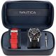 RELOJ SET DE RELOJ CON DOBLE PULSERA NEGRO   ROJO NAUTICA