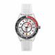 WHITE CASE, BLACK CONORANGE TOP RING, WHITE DIAL, WHITE SILICON STRAP