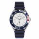 SS CASE, BLU TOP, WHITE  DIAL, BLU SILICON STRAP.