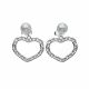 Aretes De Corazon con Perlas