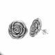 Aretes De Rosa de Electroformatura Rodio