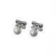 Aretes De Lazo con Perlas  Rodio
