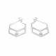 Aretes De Silueta De Flor Abierta Plana Con Perla Pequeña con Perlas