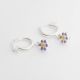 Argollas De Flor Colgante de Niña Esmaltadas