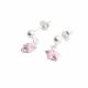 ARETES DE ESTRELLA DE MAR C CON 1 PUNTO AL CENTRO ROSADO DE NIÑA ESMALTADOS