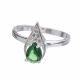 Anillo Con Diseño De Gota Y Piedra De Color En El Medio