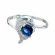 Anillo Con Diseño De Delfin Y Piedra Redonda De Color