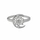 Anillo Media Luna Con Flor