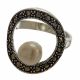 Anillo con Marquesitas  Rodio