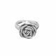 Anillo De Rosa de Electroformatura Rodio