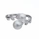 Anillo De Hojas con Perlas