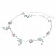 Pulsera Con Piedras Y Pequeños Delfines Colgante