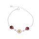 Pulsera De Flor Con Mariquita Esmaltada