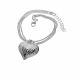 Pulsera Con Dije De Corazon Diamantado  Rodio