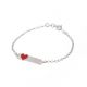Pulsera con Placa De Corazon de Niño/a Esmaltada
