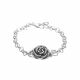 Pulsera De Rosa de Electroformatura Rodio