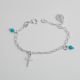 PULSERA DE CRUZ Y VIRGEN DE NIÑO  ESMALTADA