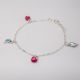 PULSERA DE DELFÍN Y DE CORAZÓN DE NIÑO  ESMALTADA