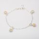 PULSERA DE FLOR Y DELFÍN DE NIÑO  ESMALTADA