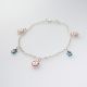 PULSERA MARIQUITA CON DE FLOR DE NIÑO  ESMALTADA