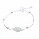 PLATA 925 Pulsera De Piedras Con Dije Religioso