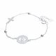 PLATA 925 Pulsera De Piedras Con Dije Religioso